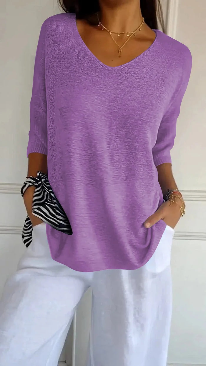 Kiara | Women's Oversized V-Neck Sweater Top