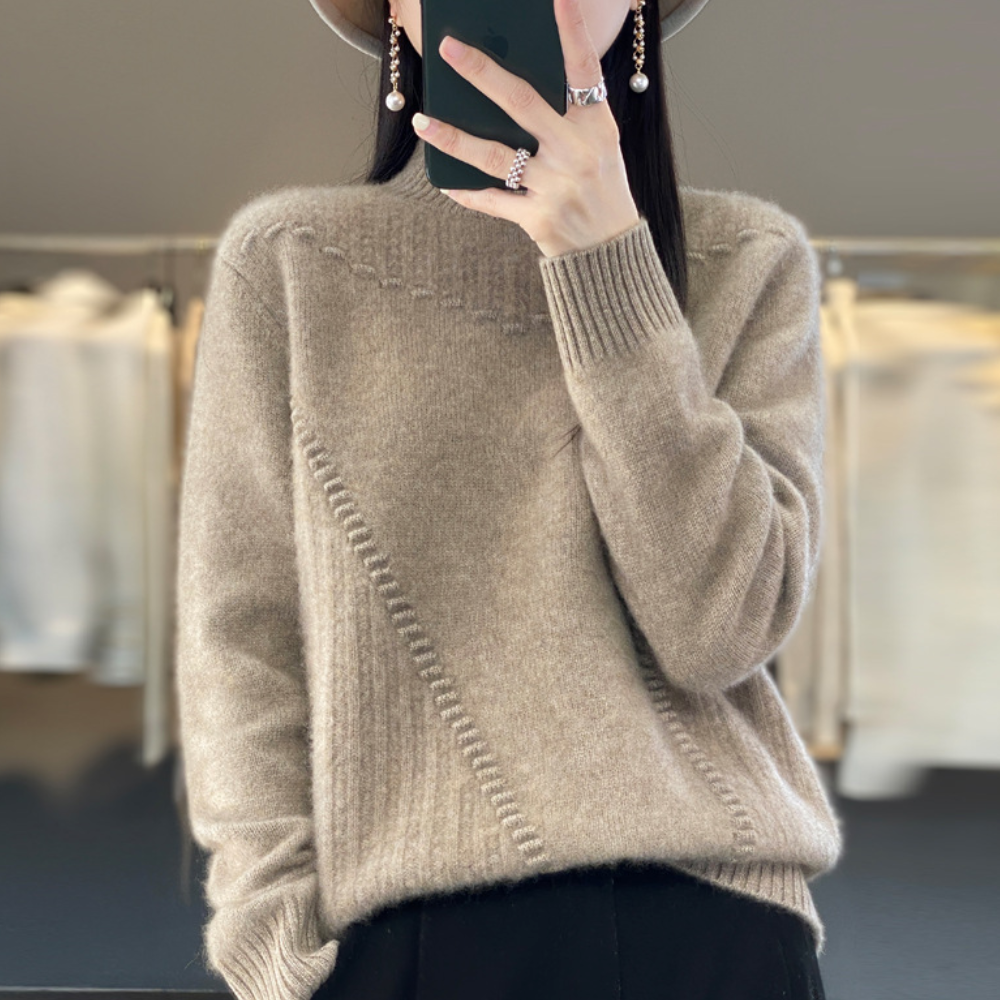 Phyllis | Women's Mock Neck Long Sleeve Sweater