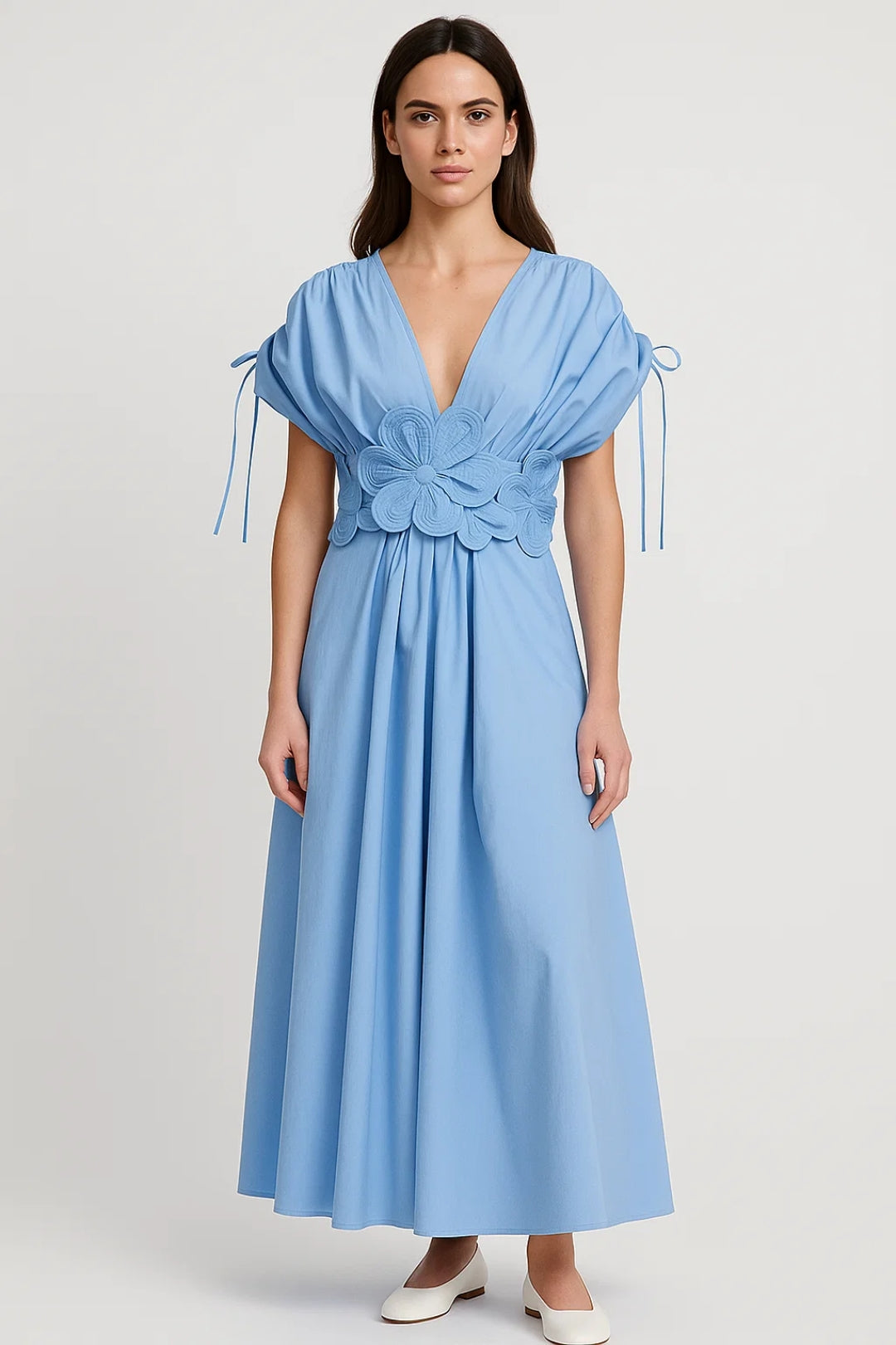 Ladies Dress | Elegant Midi | Floral Detail