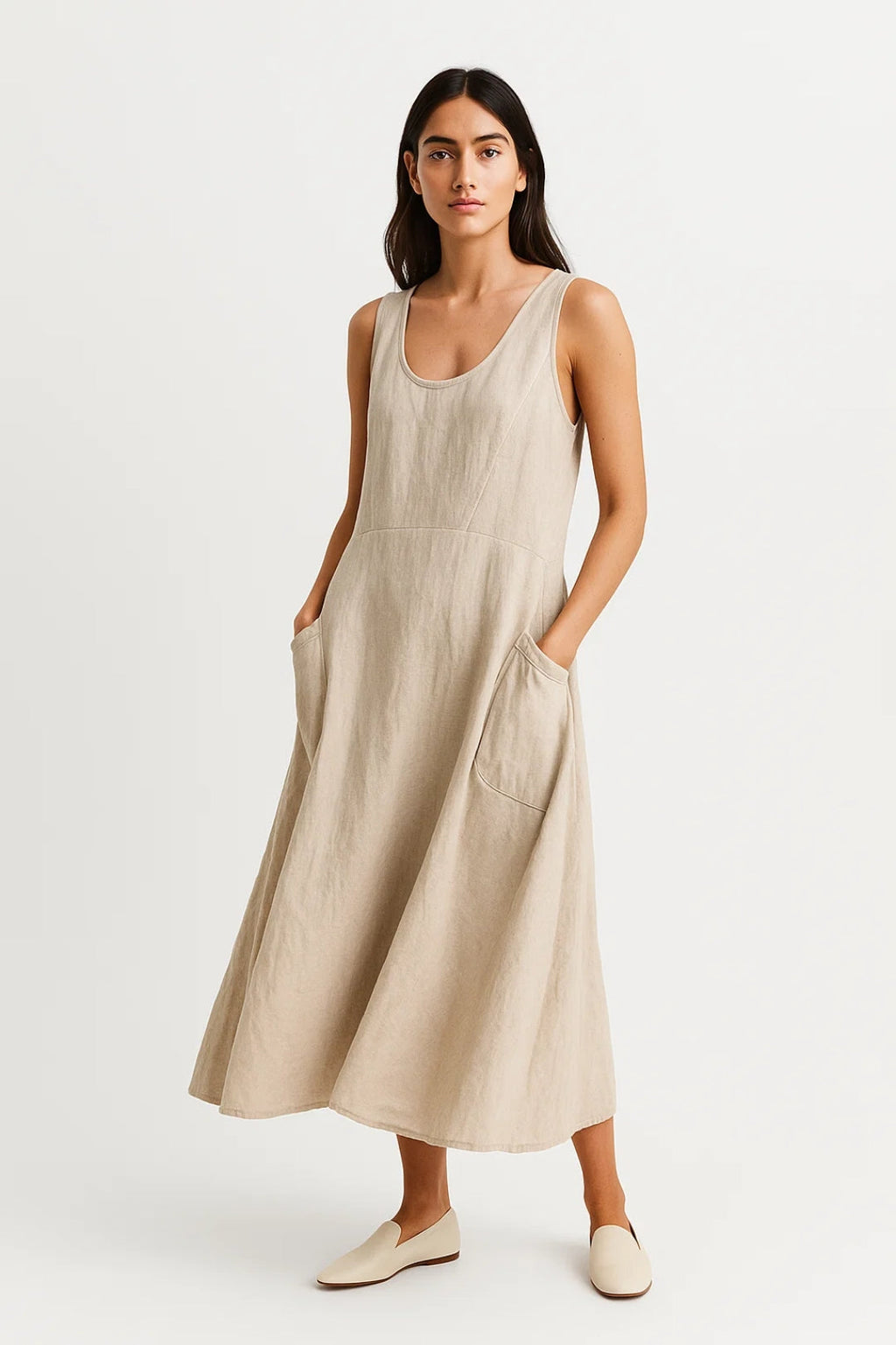 Ladies Dress | Elegant Midi | Sleeveless