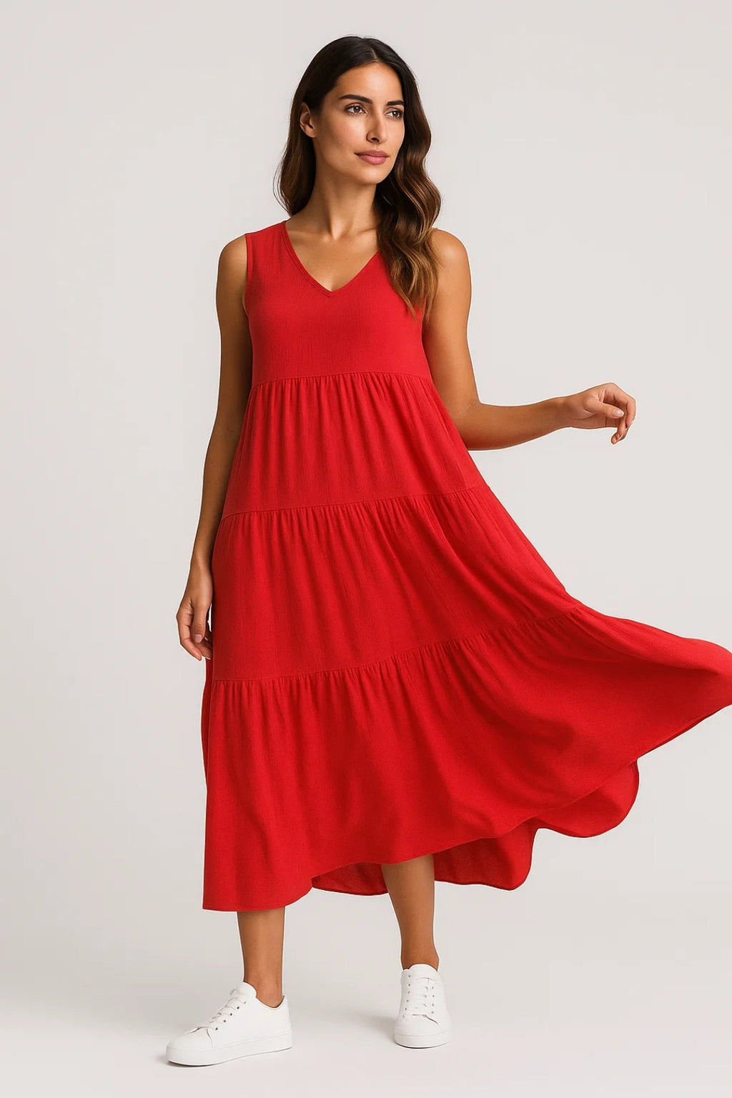 Ladies Dress | Elegant Midi | V-Neck