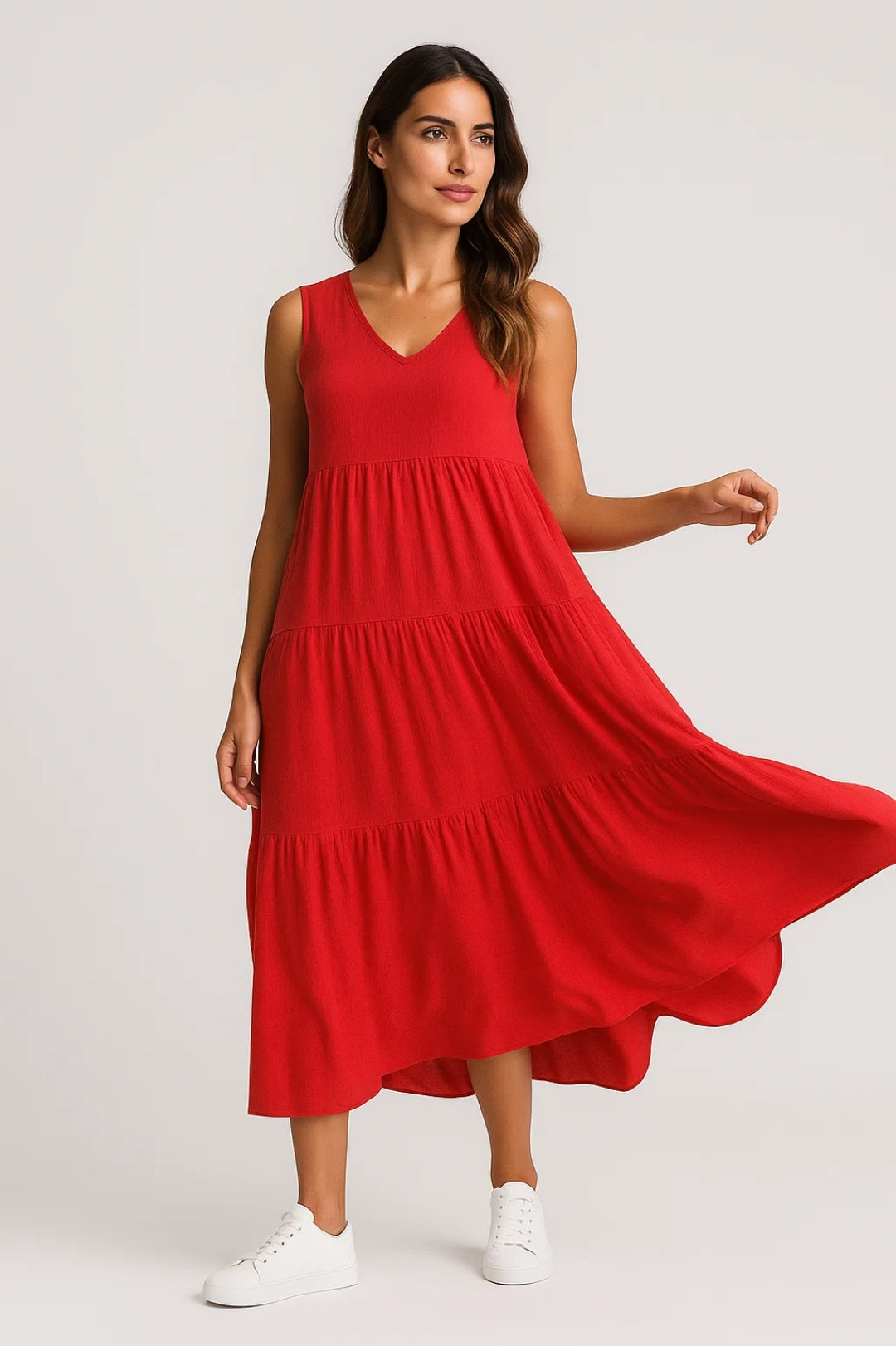 Ladies Dress | Elegant Midi | V-Neck