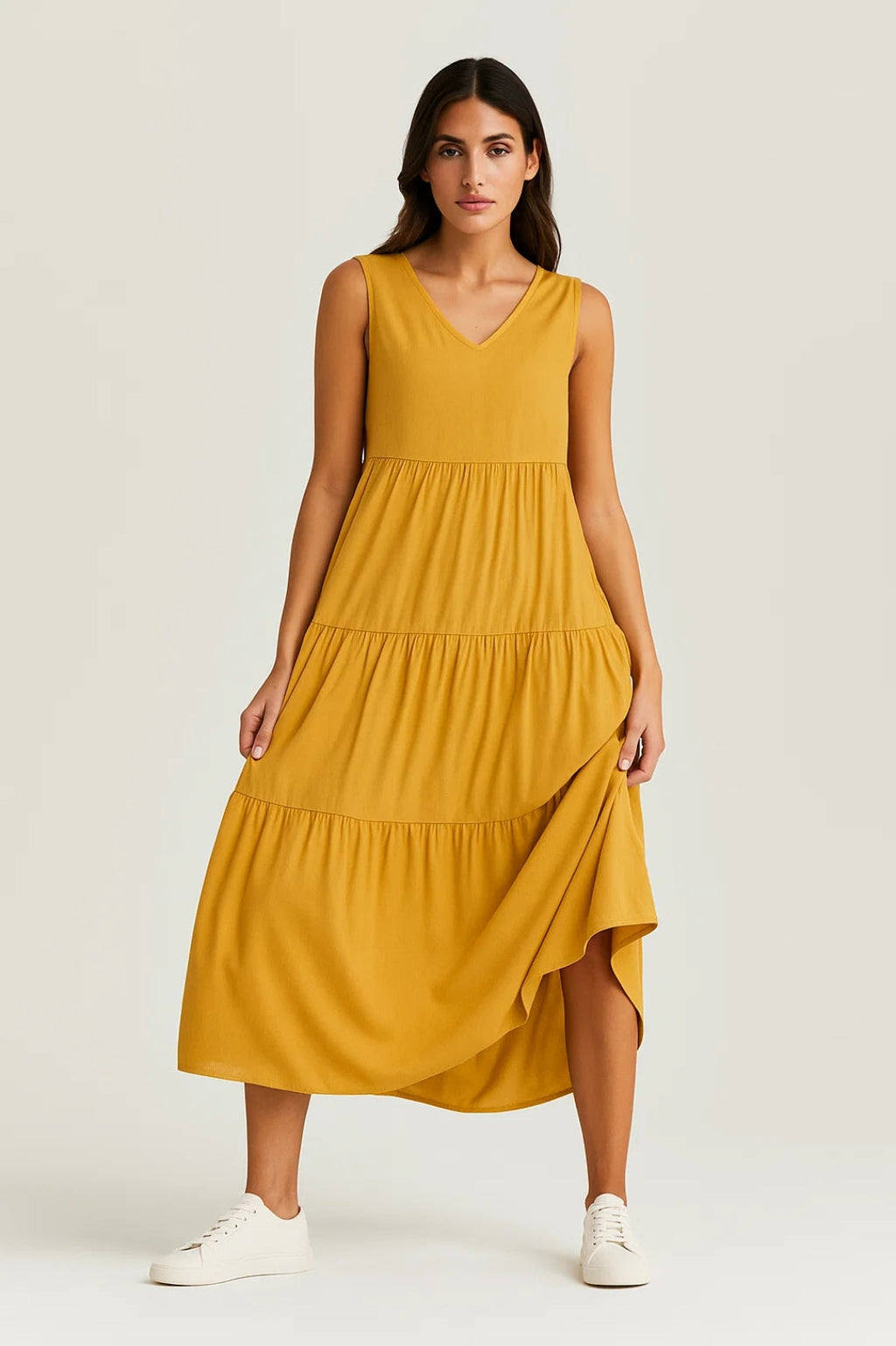 Ladies Dress | Elegant Midi | V-Neck